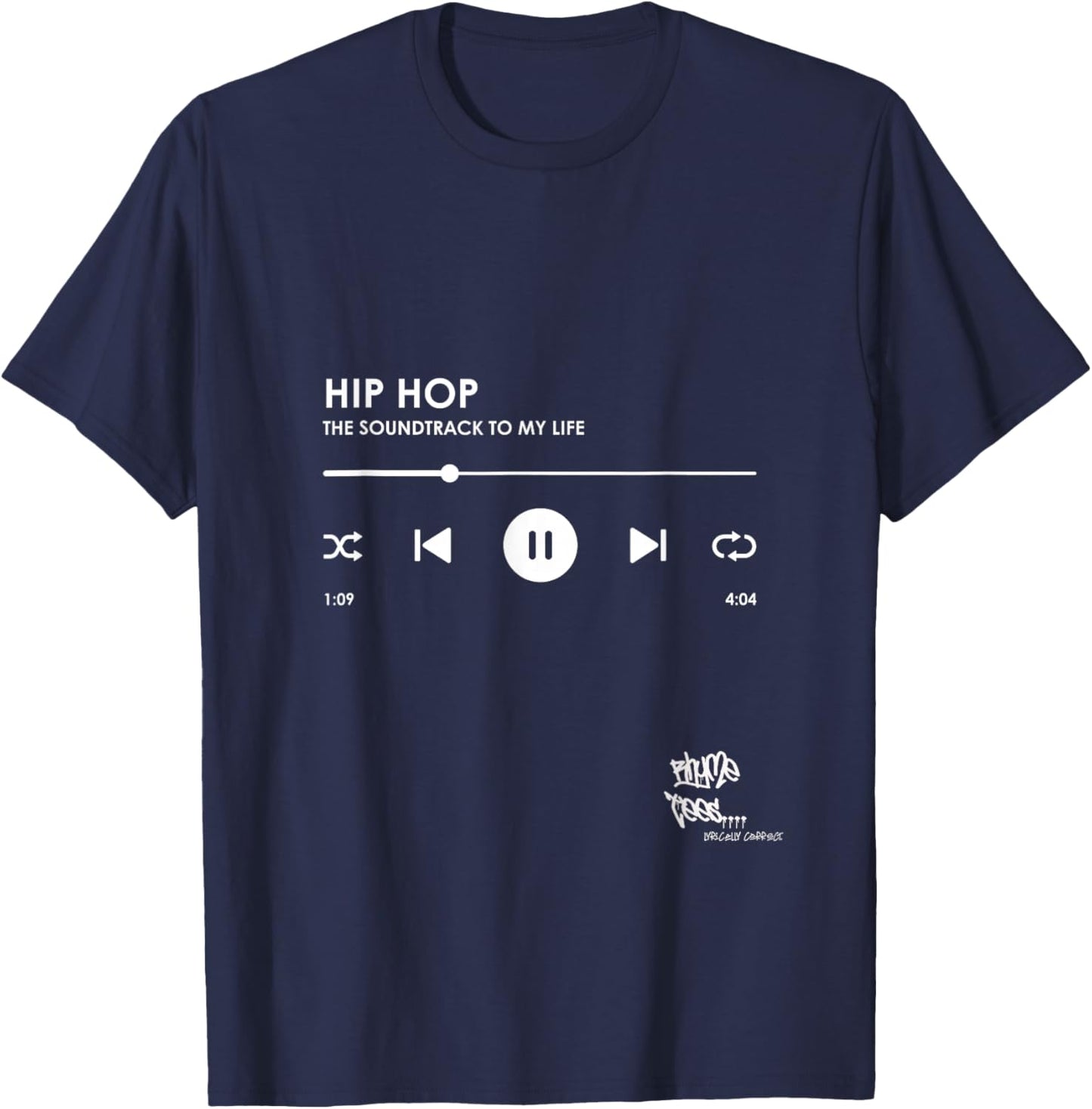 HIP HOP THE SOUNDTRACK TO MY LIFE Rap Merch T-Shirt - T-Shirt | Navy