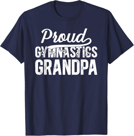 Proud Gymnastics Grandpa Of A Gymnast Grandfather T-Shirt - T-Shirt | Navy
