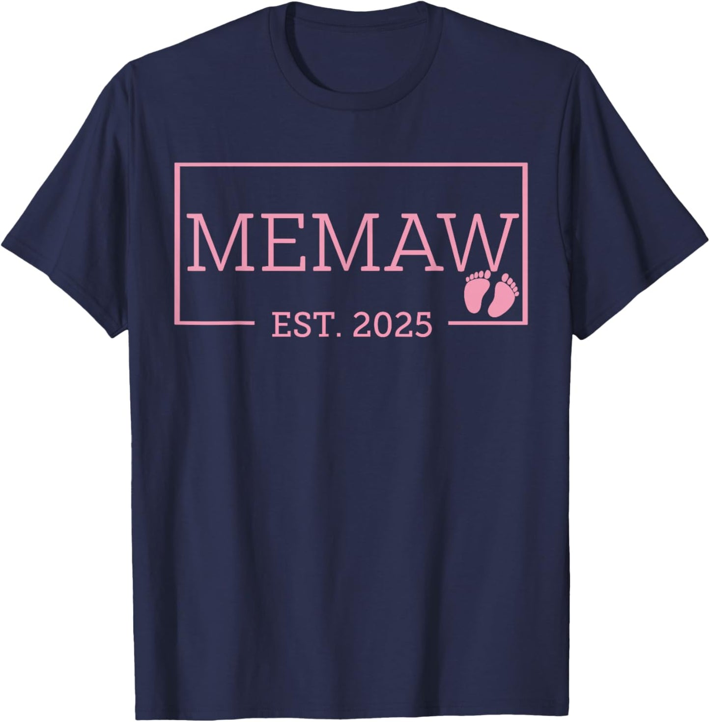Memaw Established Est 2025 New Born Mother's Day T-Shirt - T-Shirt | Navy