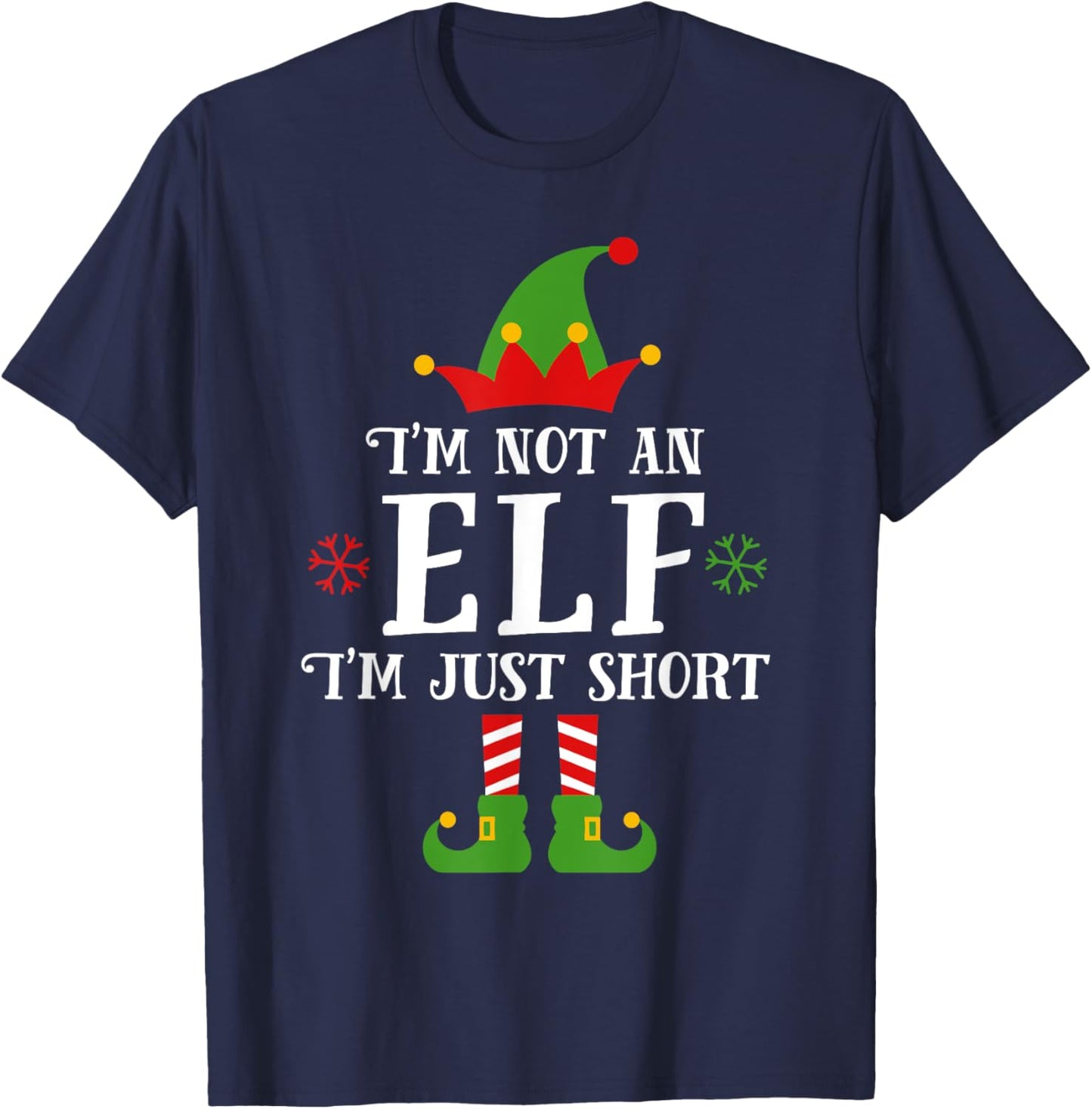 Im Not An Elf Family Christmas Pjs Matching Men Women Kids T-Shirt - T-Shirt | Navy