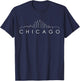 Chicago City Downtown Skyline Minimalist Illinois Souvenir T-Shirt - T-Shirt | Navy