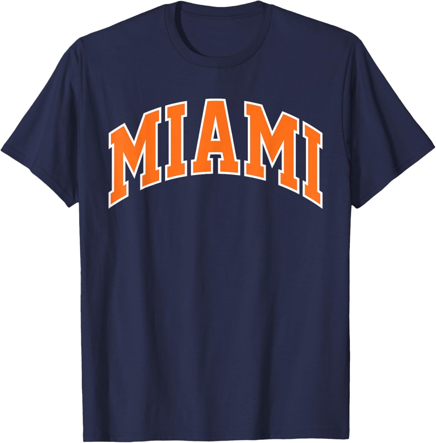 Retro Miami Men Miami Women Vintage Classic Orange Green FL T-Shirt - T-Shirt | Navy