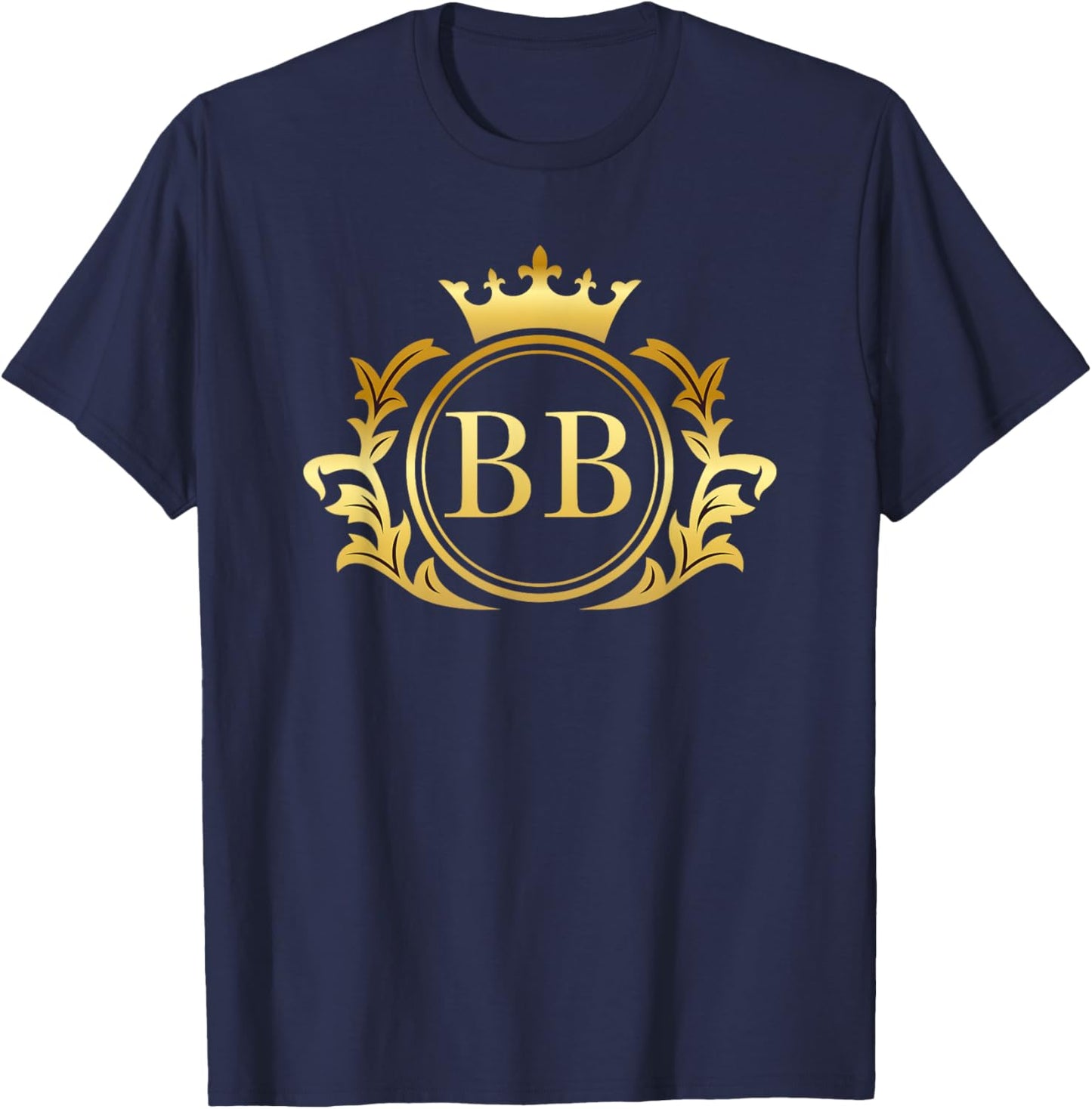 BB Initials Nickname Monogram Crest T-Shirt - T-Shirt | Navy