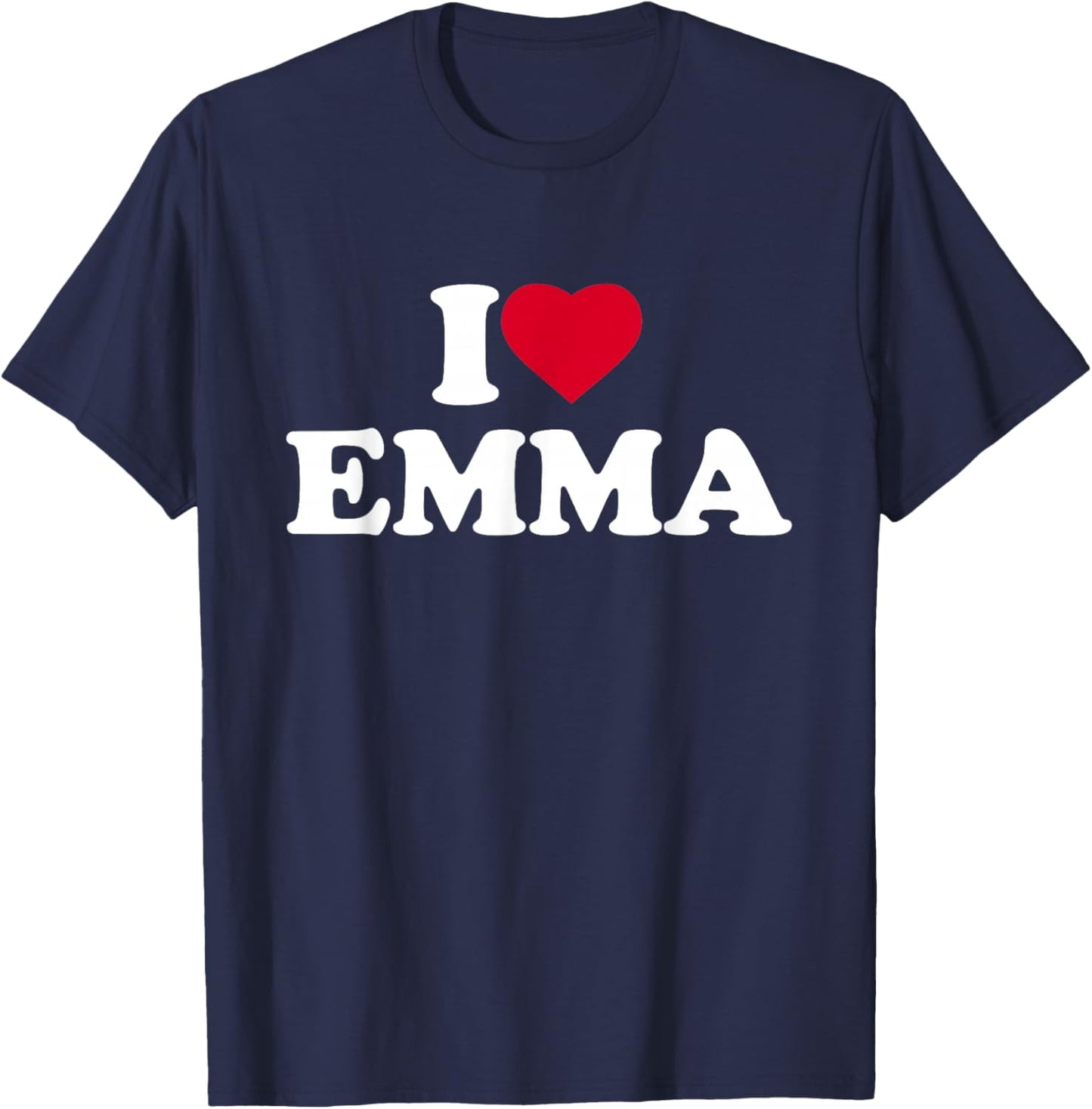 I Love Emma Heart Funny First Name T-Shirt - T-Shirt | Navy