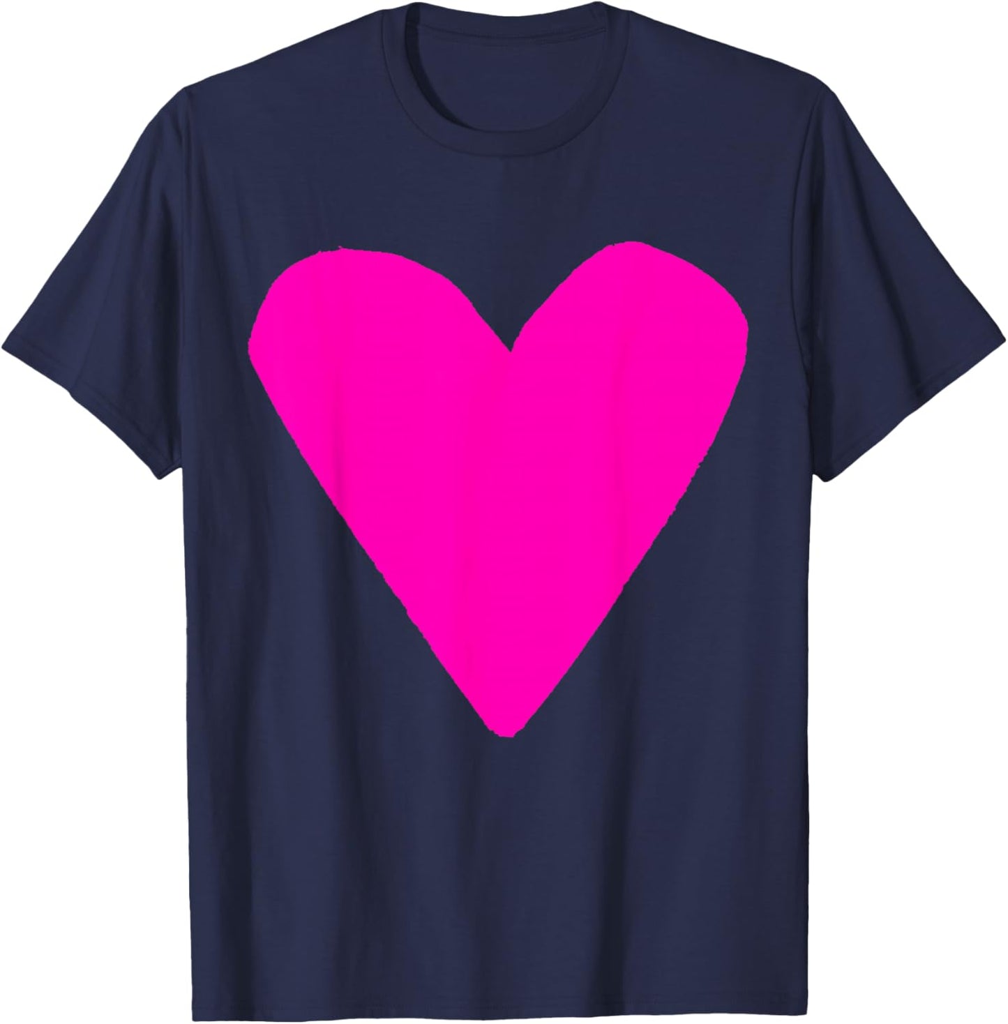 Pink Heart Black T-Shirt - T-Shirt | Navy
