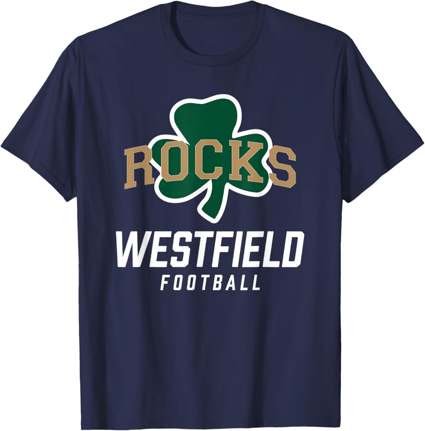 Westfield Shamrocks Logo Football Team HS T-Shirt - T-Shirt | Navy