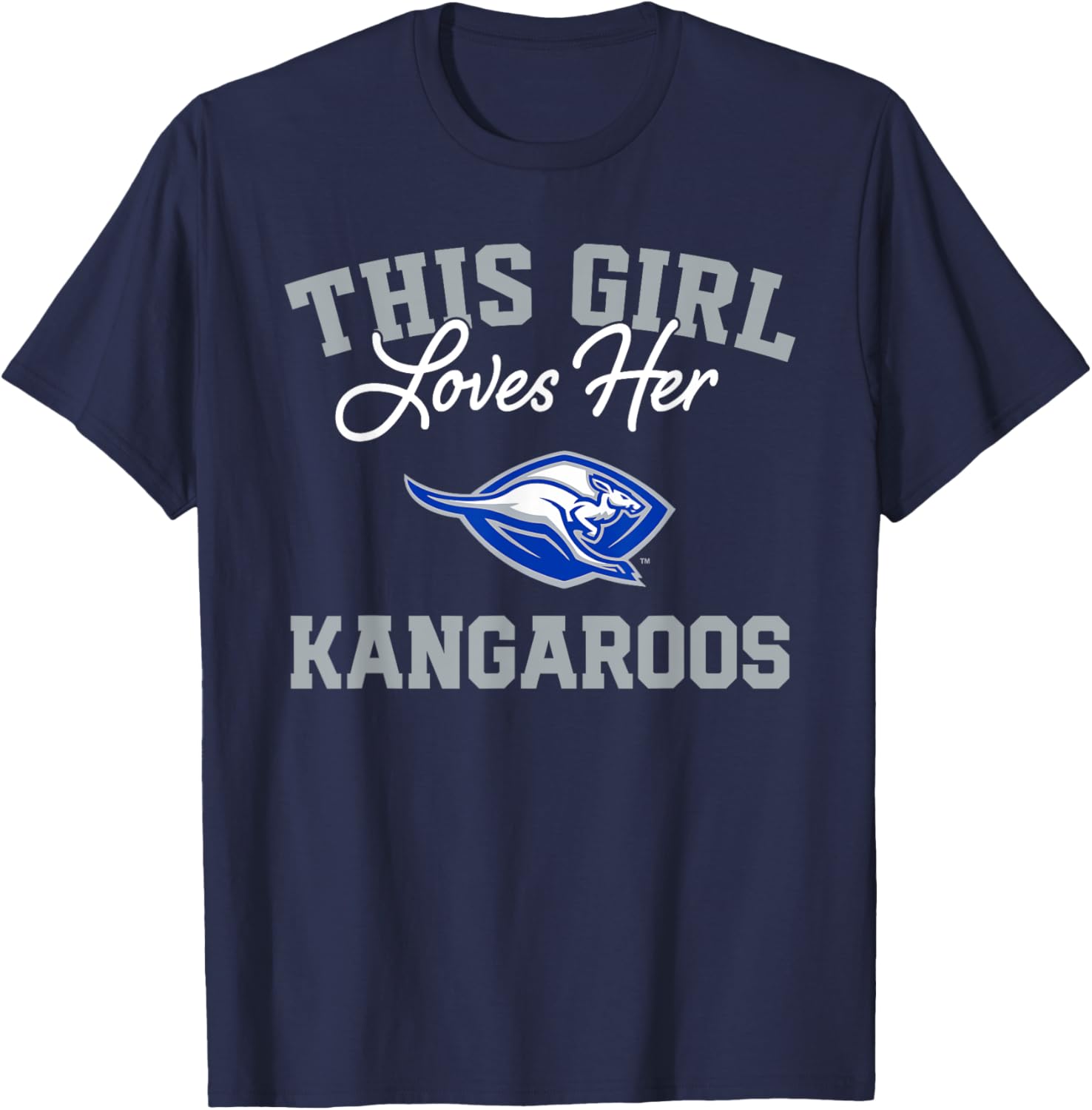 Weatherford Kangaroos Logo This Girl Loves Her HS T-Shirt - T-Shirt | Navy