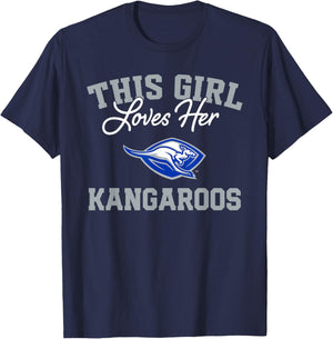 Weatherford Kangaroos Logo This Girl Loves Her HS T-Shirt - T-Shirt | Navy