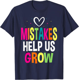 Growth Mindset Positive Back to School Teacher Student T-Shirt - T-Shirt | Navy