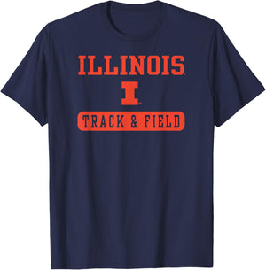 Illinois Fighting Illini Track & Field Officially Licensed T-Shirt - T-Shirt | Navy