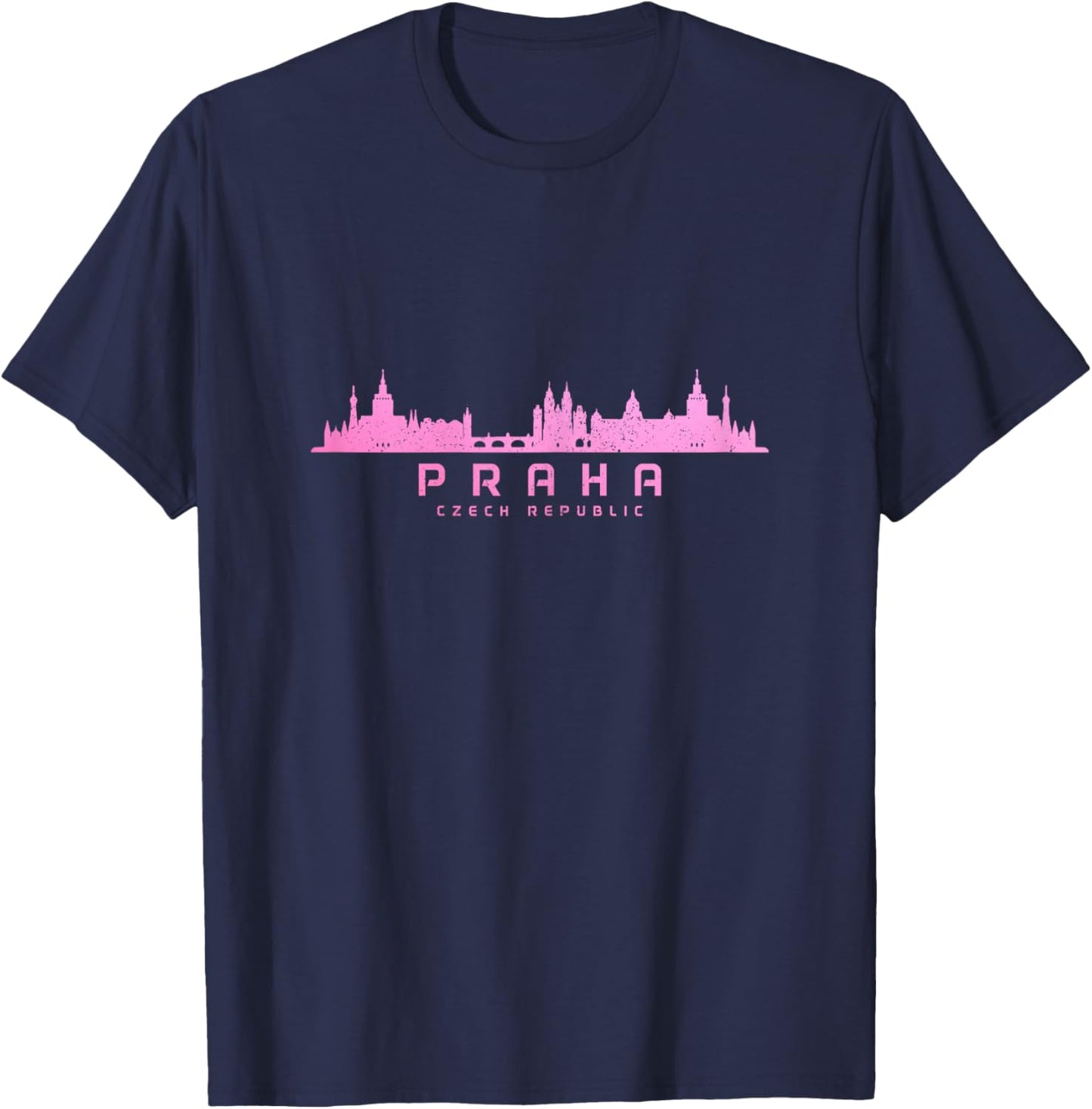 Prague Skyline Czech Republic Praha Souvenir T-Shirt - T-Shirt | Navy