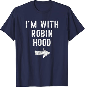 I'm With Robin Hood Costume Halloween Matching Couple T-Shirt - T-Shirt | Navy