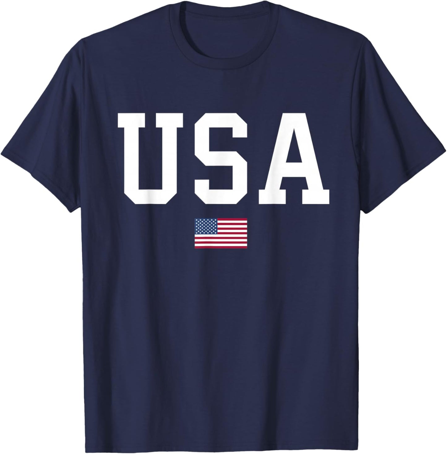 USA Women Men Kids American Flag Patriotic 4th of July T-Shirt - T-Shirt | Navy