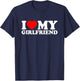 I Love My Beautiful Girlfriend, I Heart My GF Valentines Day T-Shirt - T-Shirt | Navy