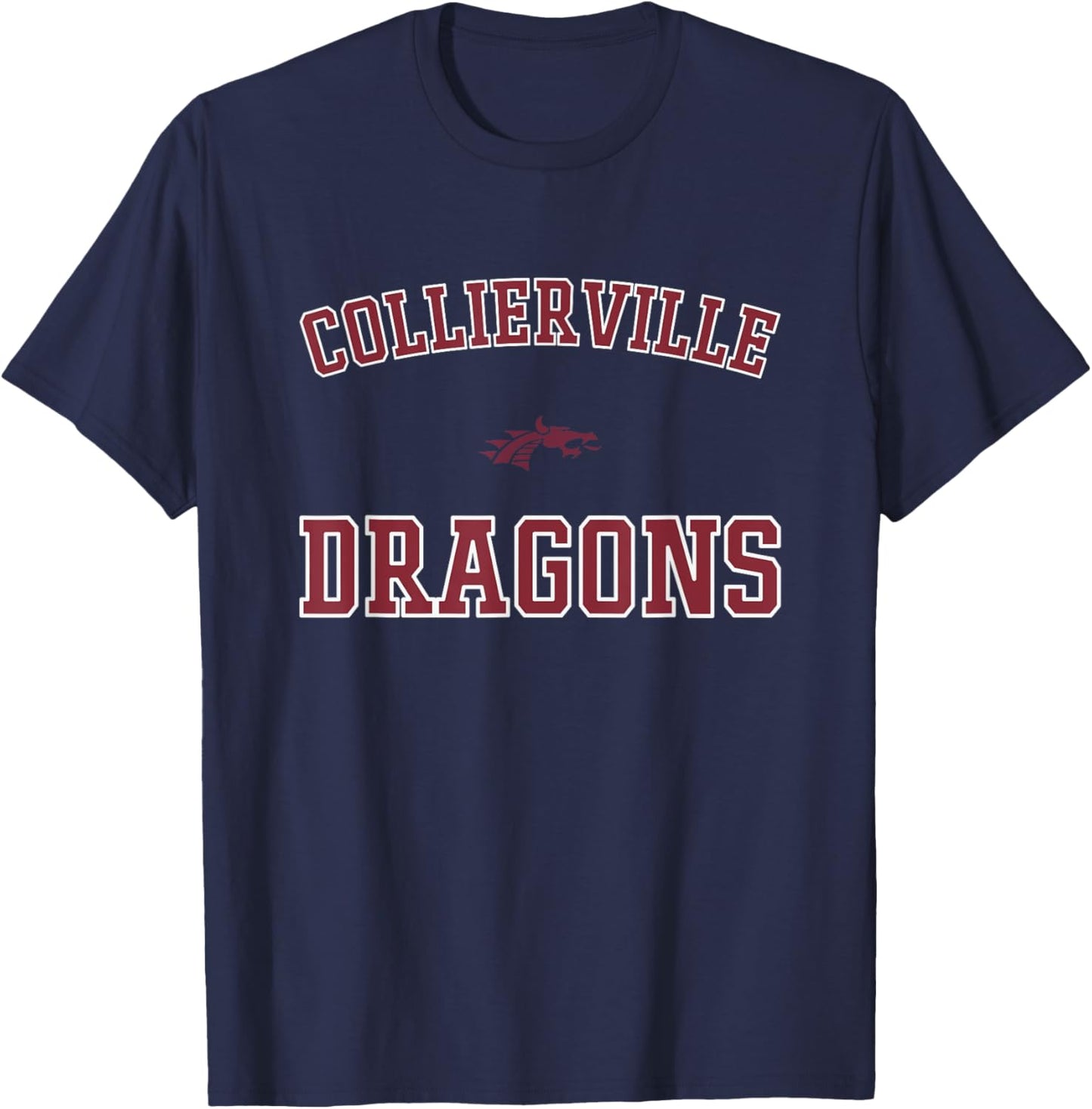 Collierville Dragons Logo Varsity HS T-Shirt - T-Shirt | Navy