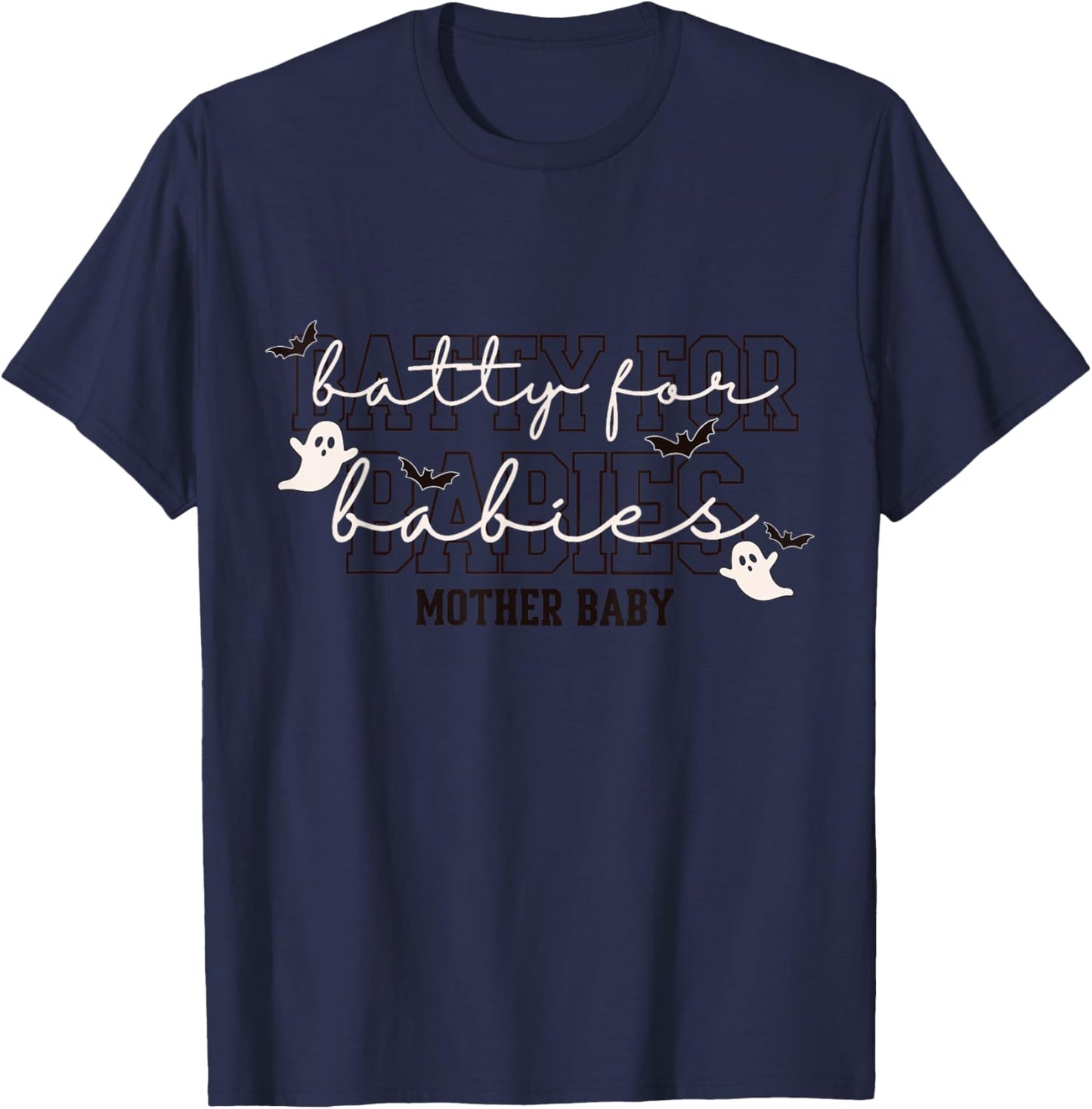 Batty for Babies Mother Baby Halloween Nurse T-Shirt - T-Shirt | Navy