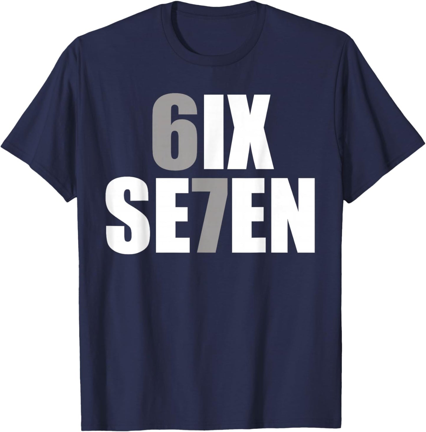 Fun Six Seven 6 7 Meme Design 6 7 T-Shirt - T-Shirt | Navy