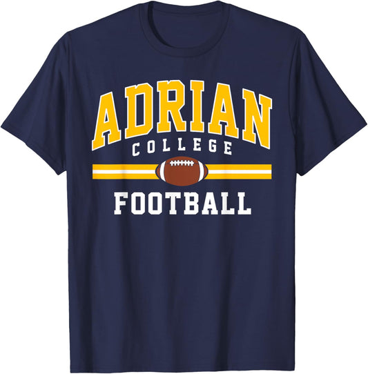 Adrian College Football Arch Vintage Design Women T-Shirt - T-Shirt | Navy