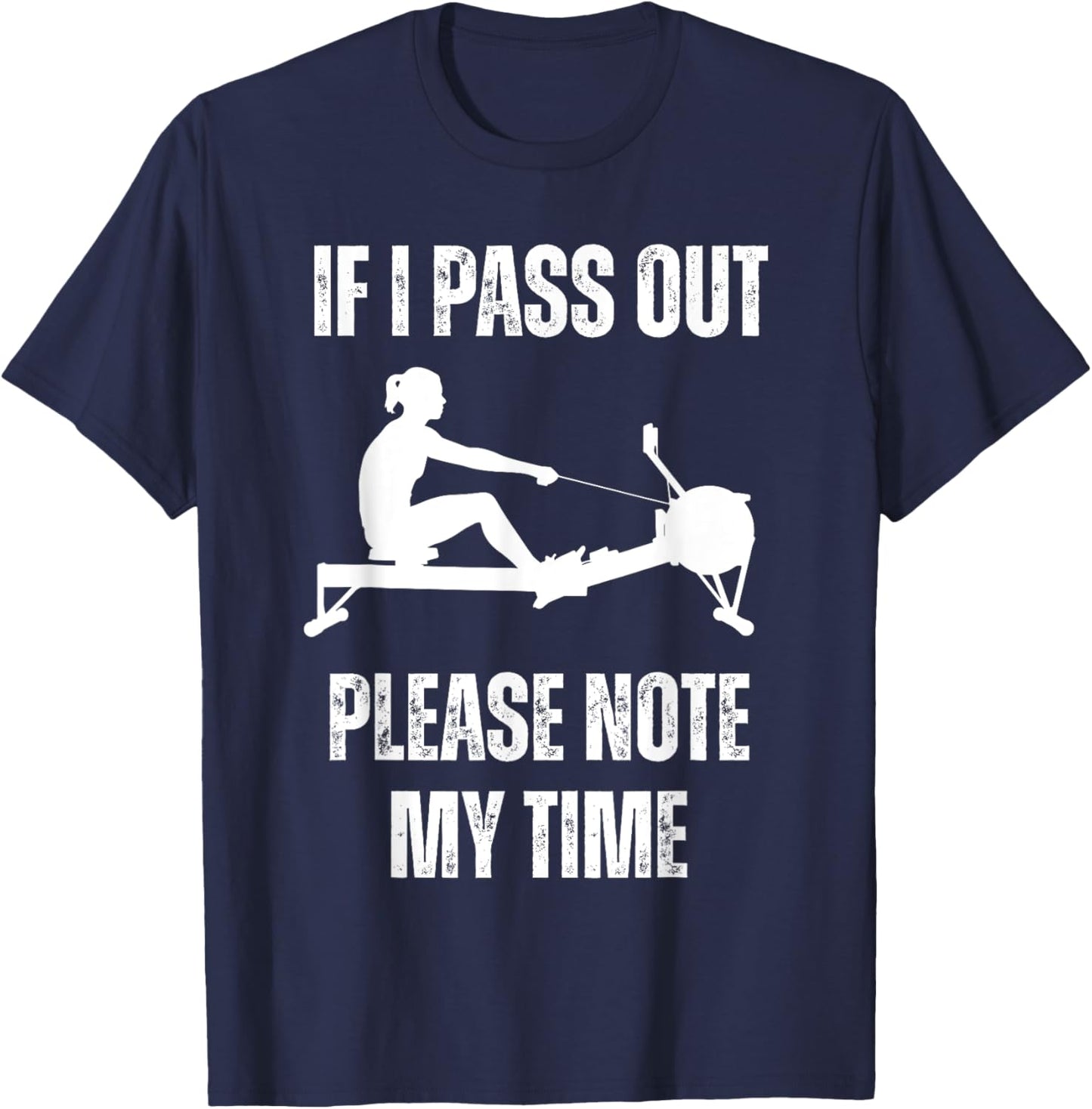 Funny ERG Machine Gym Ergometer Rowing Exercise T-Shirt - T-Shirt | Navy