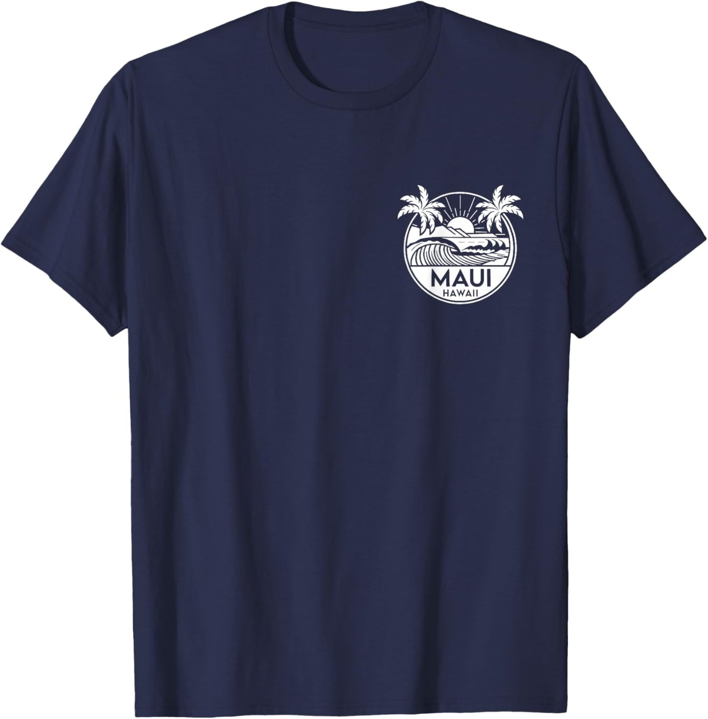 Maui Hawaii Front and Back Beach Surf T-Shirt - T-Shirt | Navy