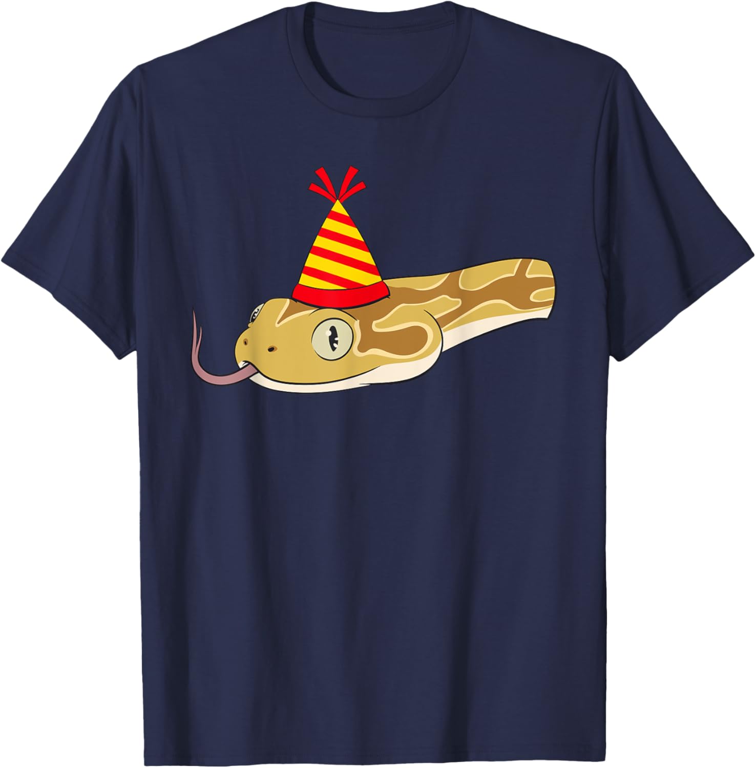 Snake Theme Birthday Party Hat Zoologist Bday Reptile T-Shirt - T-Shirt | Navy
