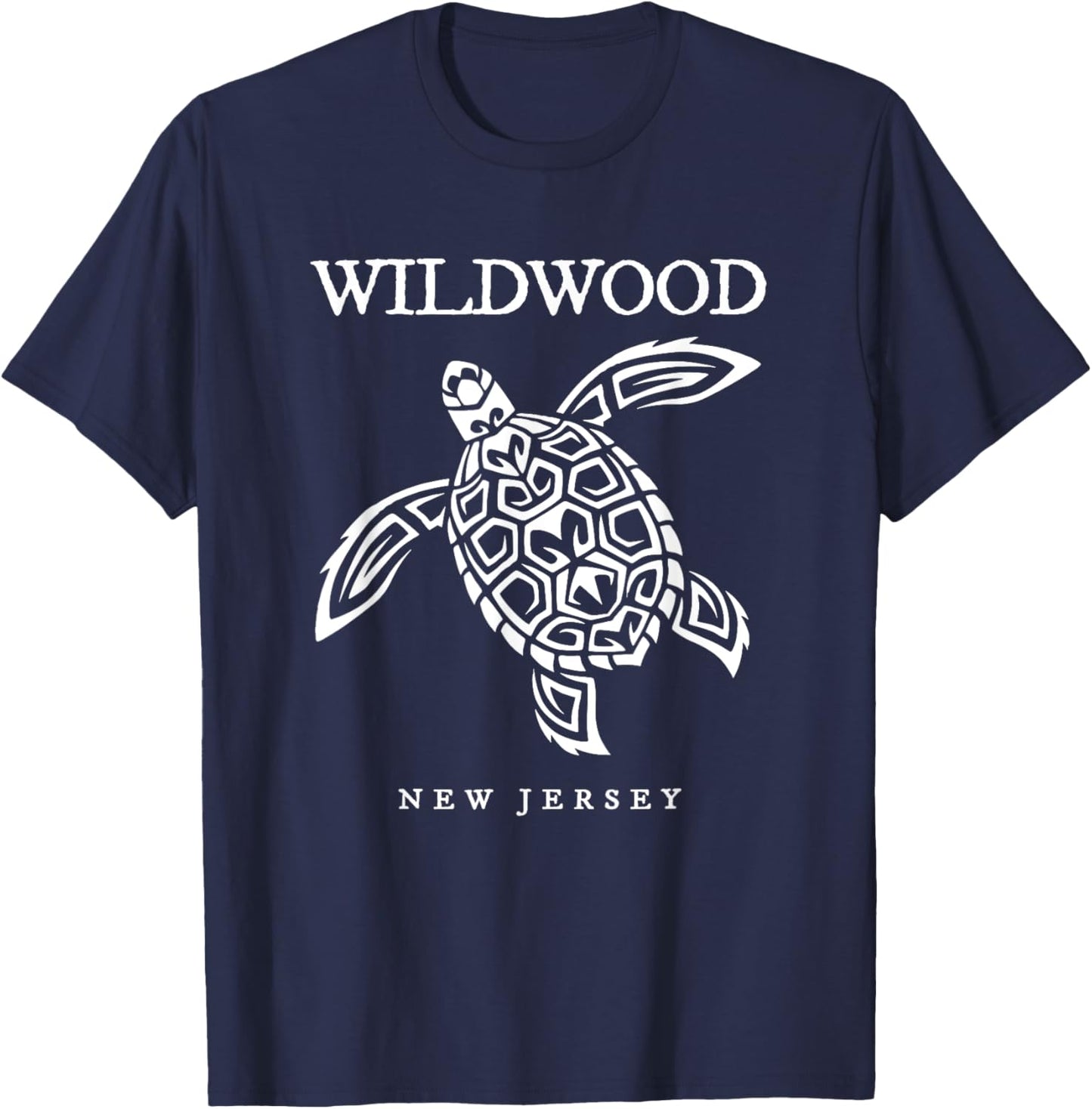 Wildwood New Jersey Sea Turtle Beach Vacation T-Shirt - T-Shirt | Navy
