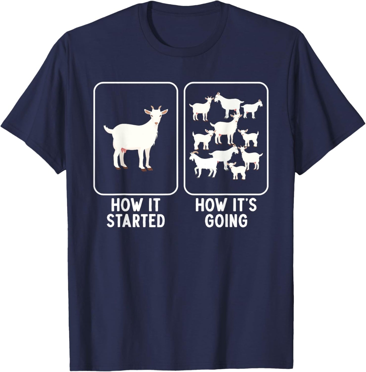 Goat Design Women Goat Themed Domestic Goat Lover T-Shirt - T-Shirt | Navy