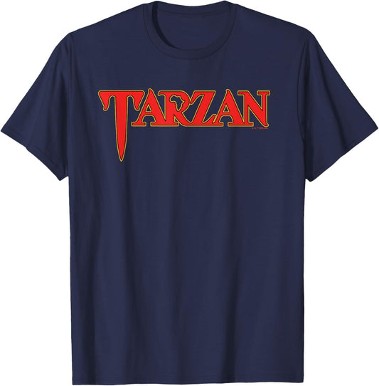 Tarzan Classic Red Text Logo T-Shirt - T-Shirt | Navy