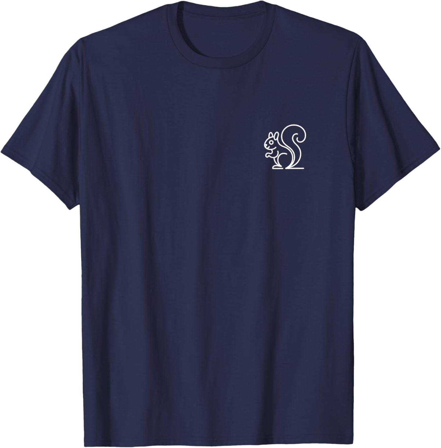 Squirrel Minimalist Badge Patch Line Art T-Shirt - T-Shirt | Navy