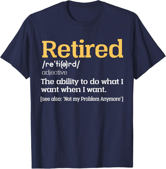 Retired Definition Retired Retirement Men T-Shirt - T-Shirt | Navy