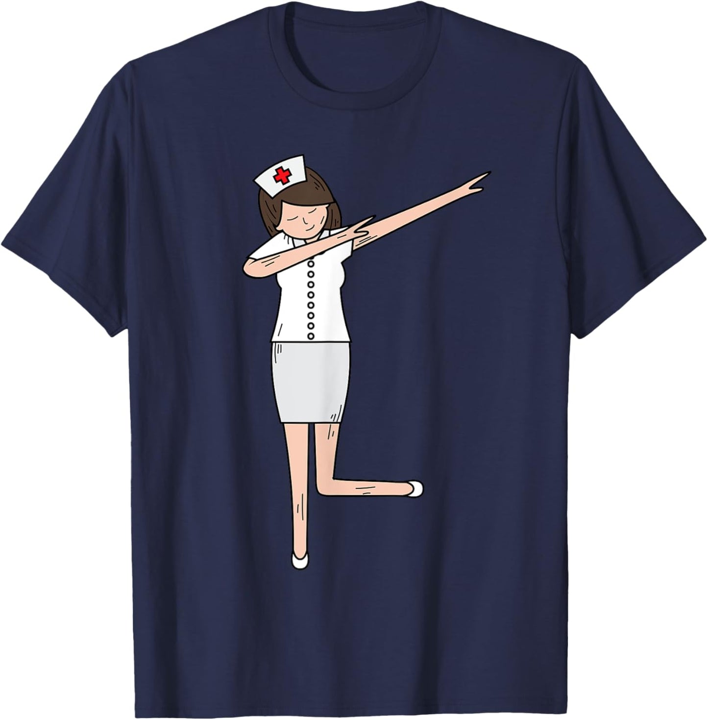 Best Dabbing Nurse Design Girls RN Emergency Nurse T-Shirt - T-Shirt | Navy