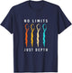 No Limits Just Depth Free Diving Retro Freedive T-Shirt - T-Shirt | Navy
