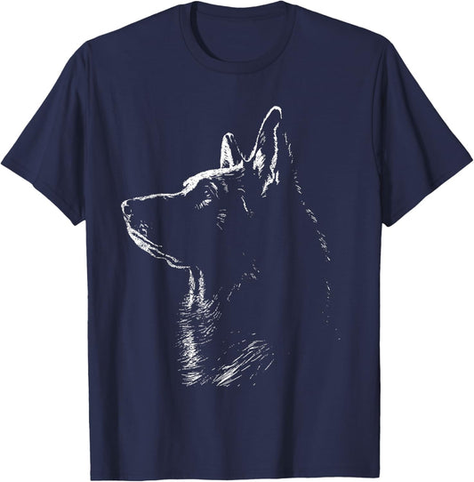 German Shepherd Silhouette T-Shirt - T-Shirt | Navy