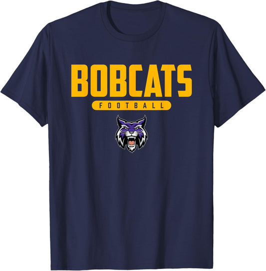 Hallsville Bobcats Logo Football HS T-Shirt - T-Shirt | Navy