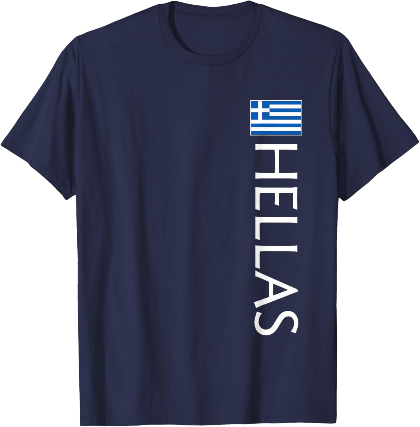 Hellas Greece Athletic Sports Greek Jersey Vertical Style T-Shirt - T-Shirt | Navy