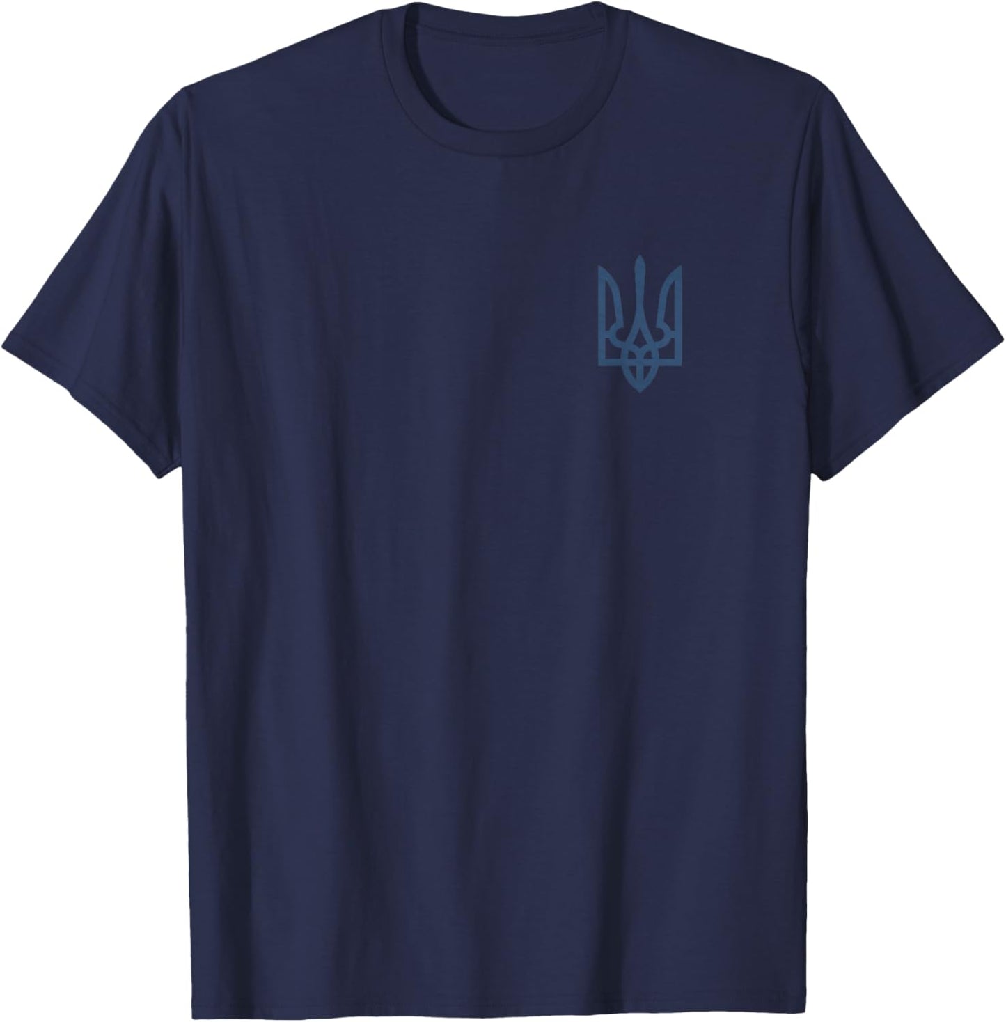 Ukraine Tryzub Zelensky Military Shirt Trident Insignia T-Shirt - T-Shirt | Navy