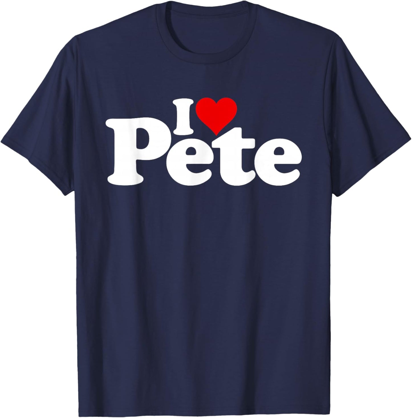I Love Heart Pete Peter Name on a T-Shirt - T-Shirt | Navy