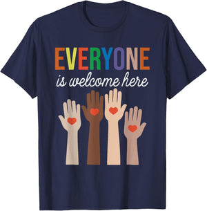 Everyone Is Welcome Here Idaho Teacher T-Shirt - T-Shirt | Navy