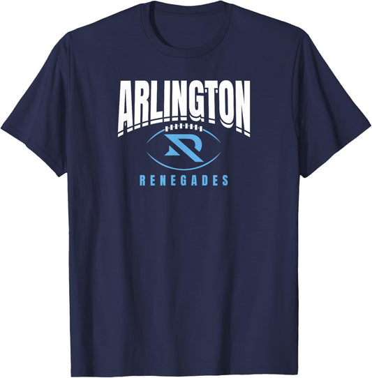 Arlington Renegades: Football Outline T-Shirt - T-Shirt | Navy