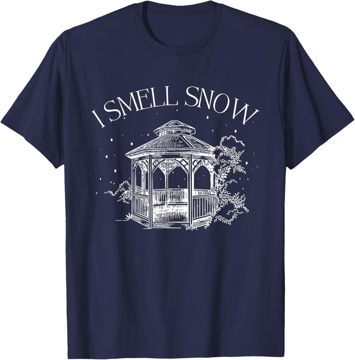 I Smell Snow Winter Christmas Snowball Design T-Shirt - T-Shirt | Navy