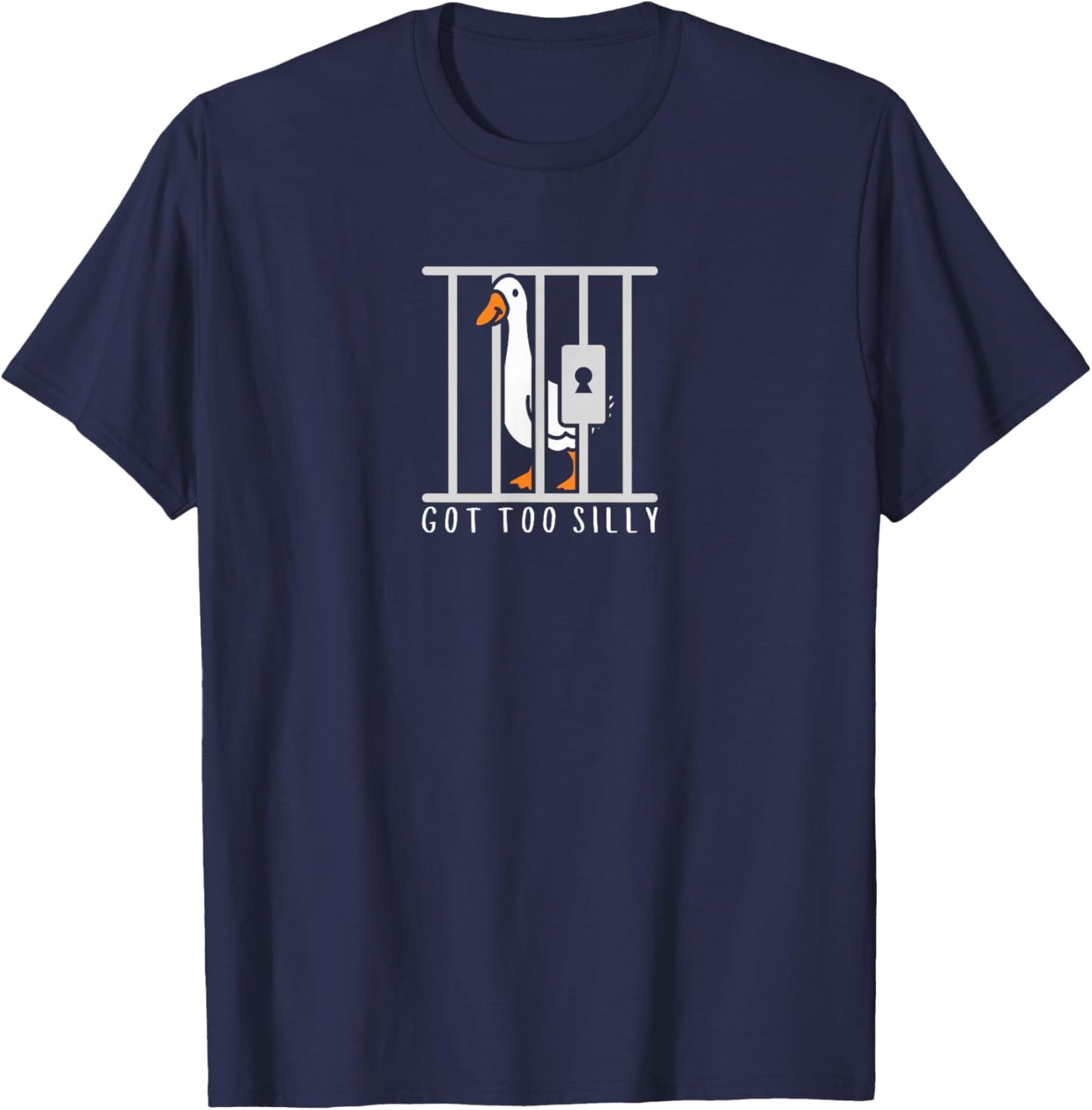 Got Too Silly Funny Goose Humor Minimal Trendy Animal Lovers T-Shirt - T-Shirt | Navy