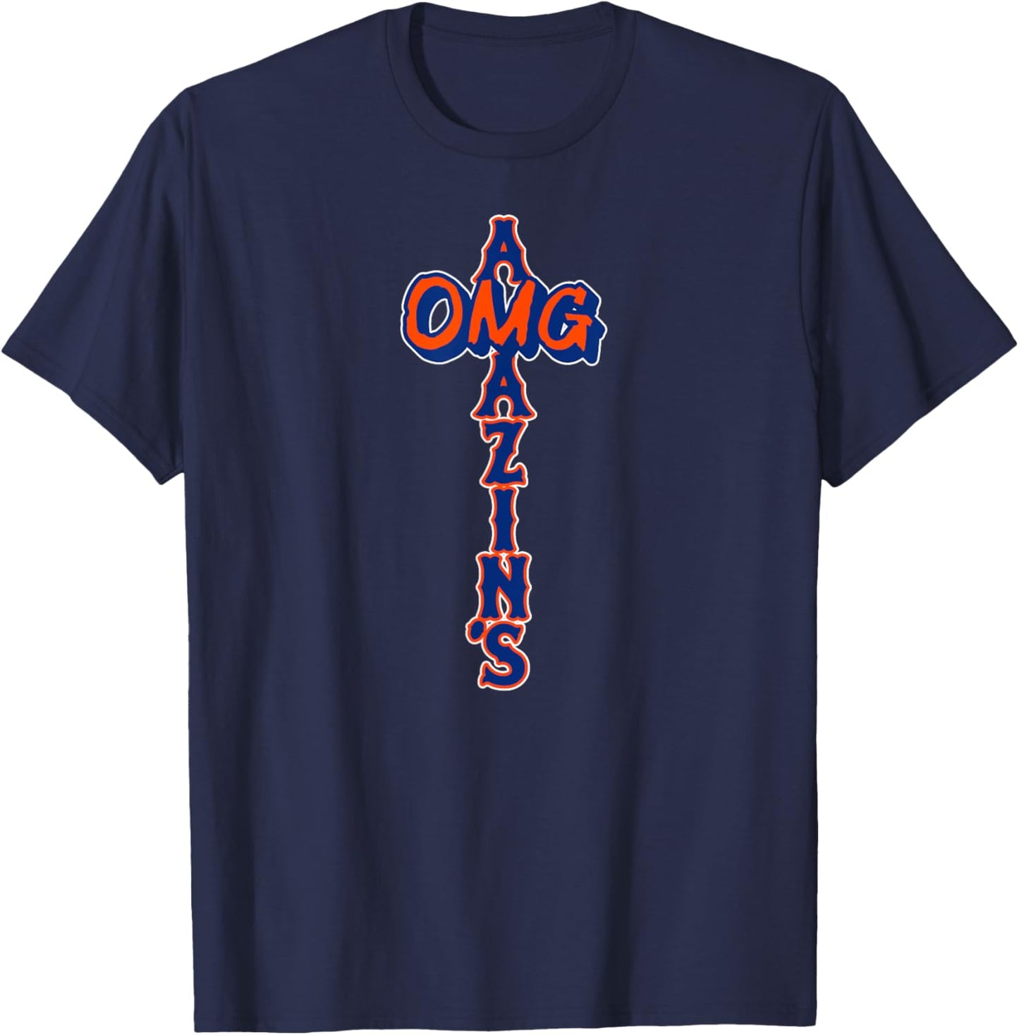 OMG Amazin's - New York Baseball T-Shirt - T-Shirt | Navy