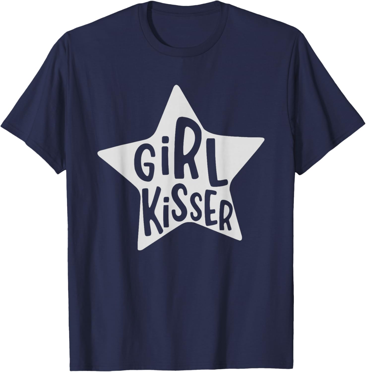 Vintage Retro Girl Kisser Heart Love Lesbians LGBT Pride T-Shirt - T-Shirt | Navy