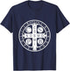 St. Benedict Medal - Traditional Latin Catholic Christian T-Shirt - T-Shirt | Navy