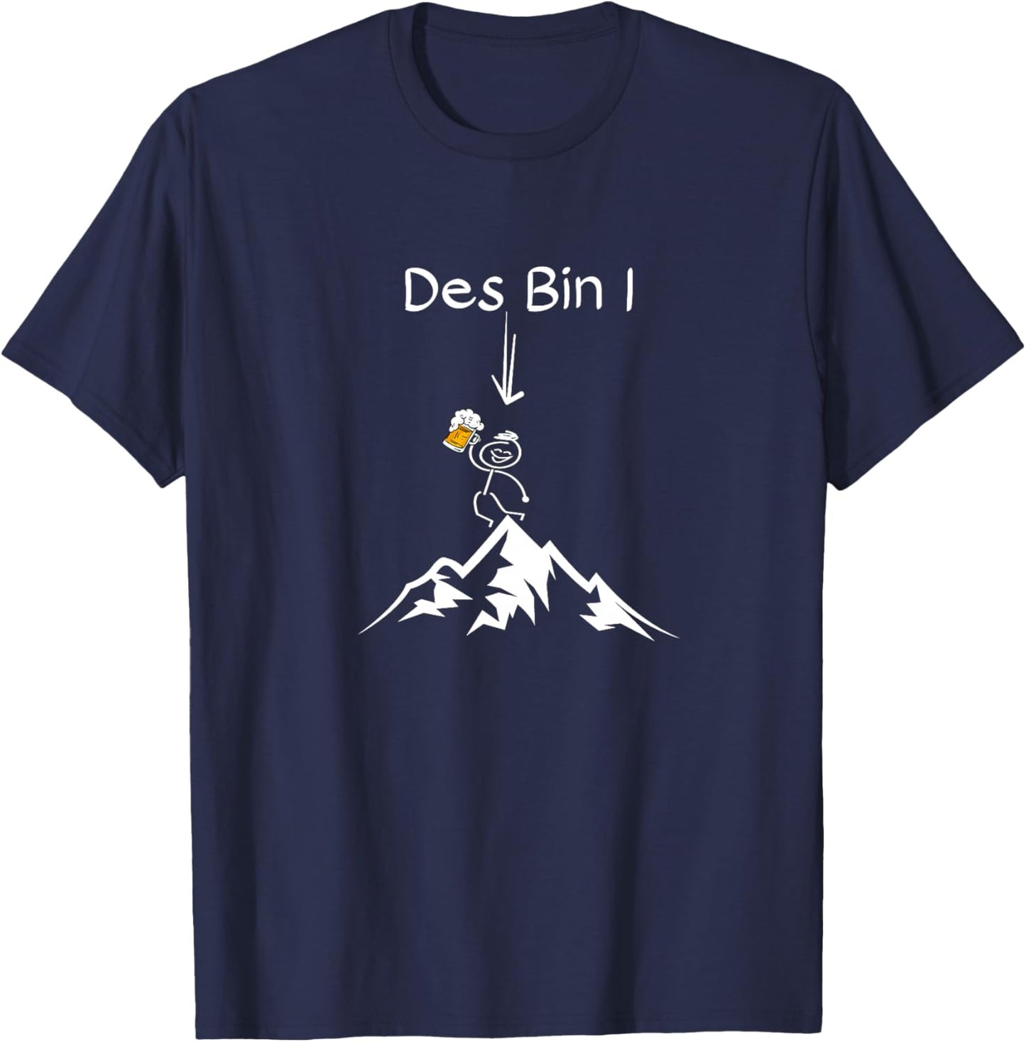 Lustiges Wandern Bier des Bin I Berge Alpen Outdoor Premium T-Shirt - T-Shirt | Navy