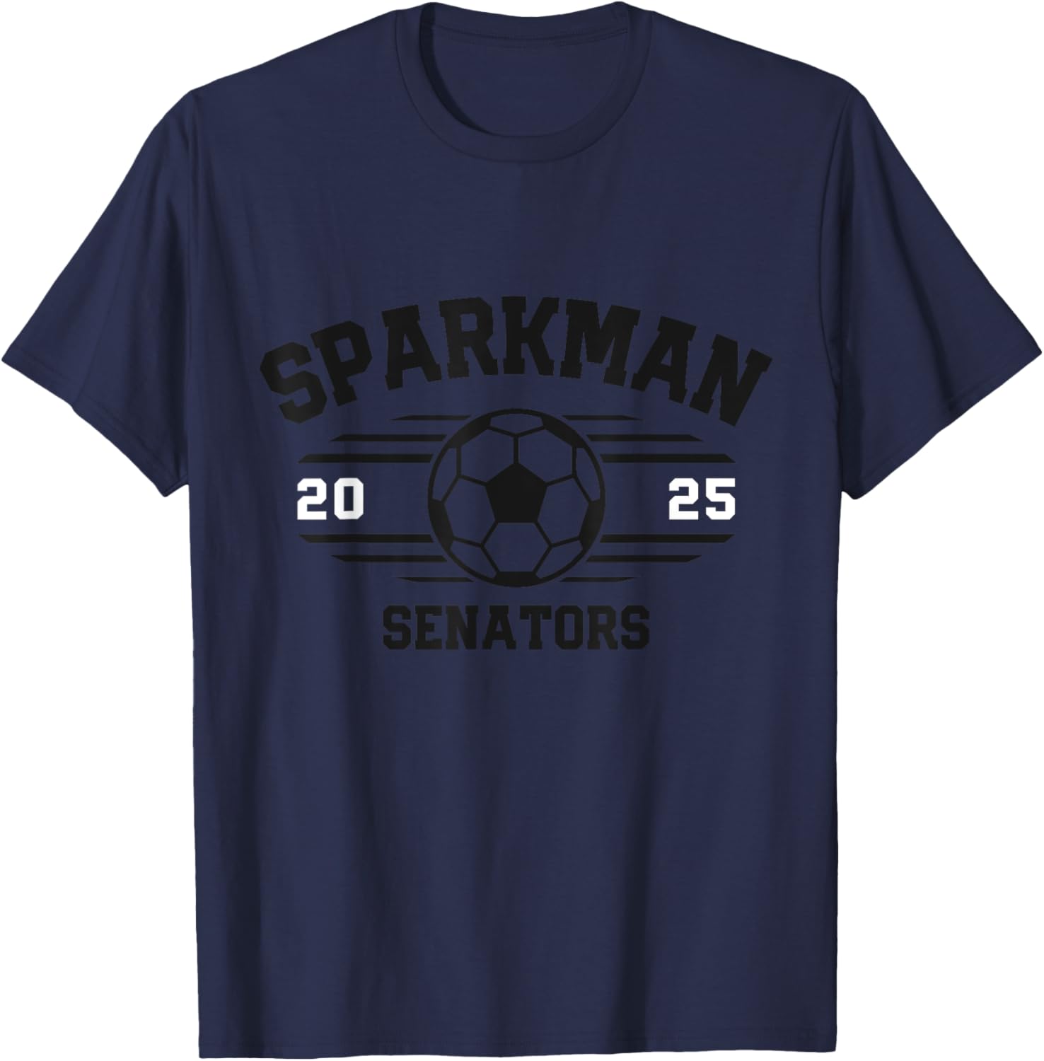 Sparkman Senators Soccer Ball 2025 T-Shirt - T-Shirt | Navy
