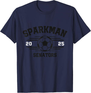Sparkman Senators Soccer Ball 2025 T-Shirt - T-Shirt | Navy
