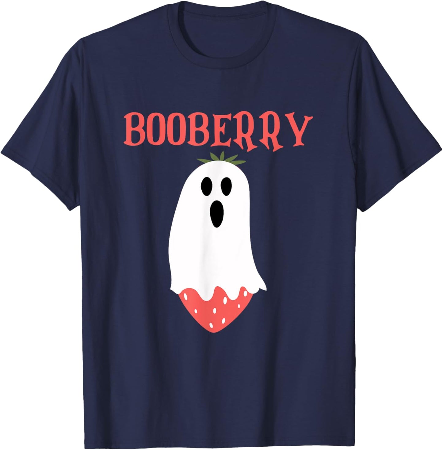 Booberry Ghost Strawberry Halloween Costume Women Men Kids T-Shirt - T-Shirt | Navy