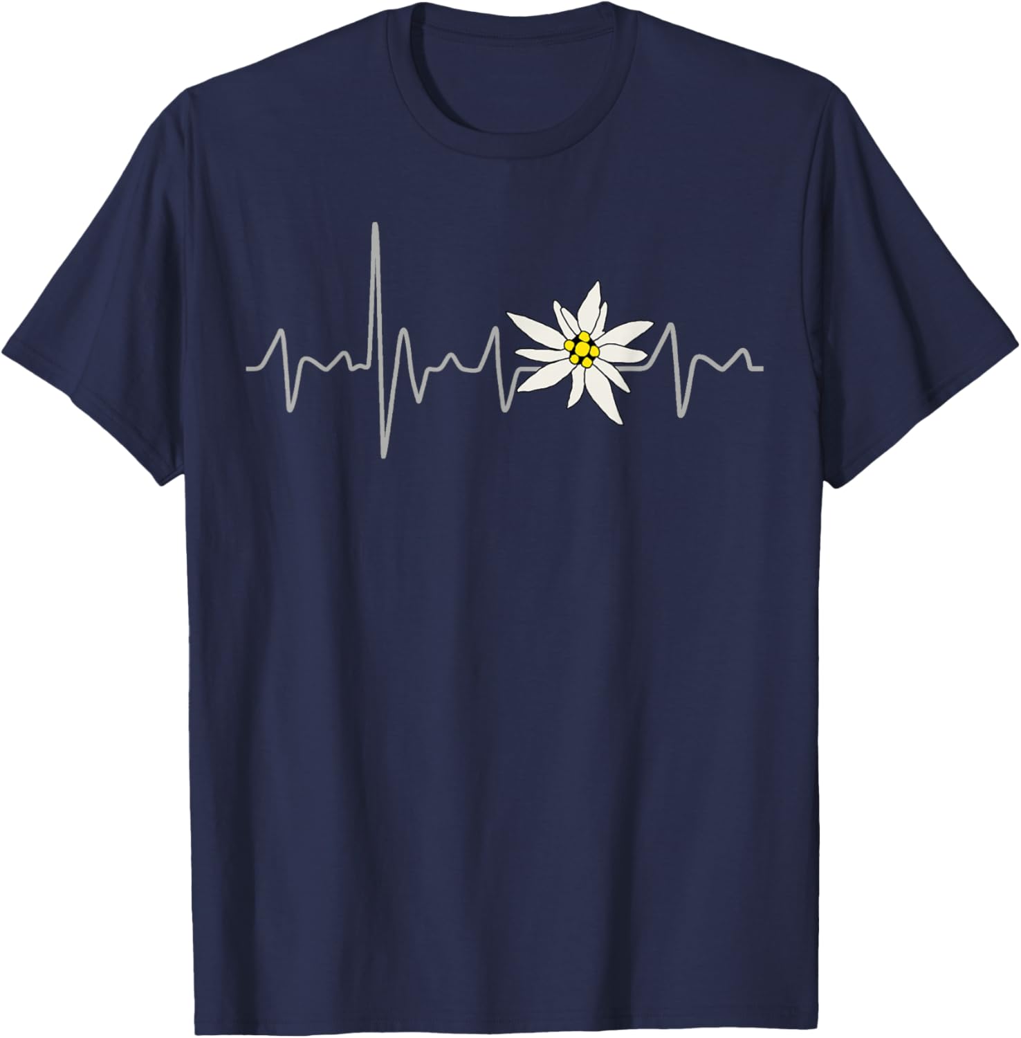 Edelweiss Heartbeat Oktoberfest Vintage Holiday Souvenir T-Shirt - T-Shirt | Navy