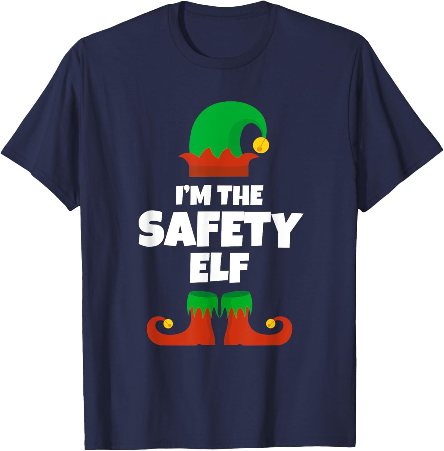 I'm The Safety Elf Family Pajama Christmas Officer Manager T-Shirt - T-Shirt | Navy
